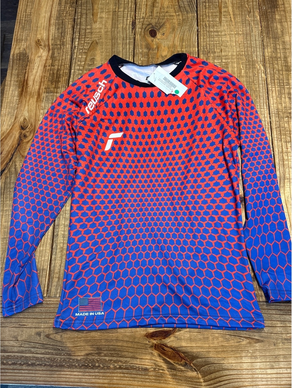 Reusch Women's Hexicon AL Long Sleeve Sports Jersey Blue Red Size AL Large
